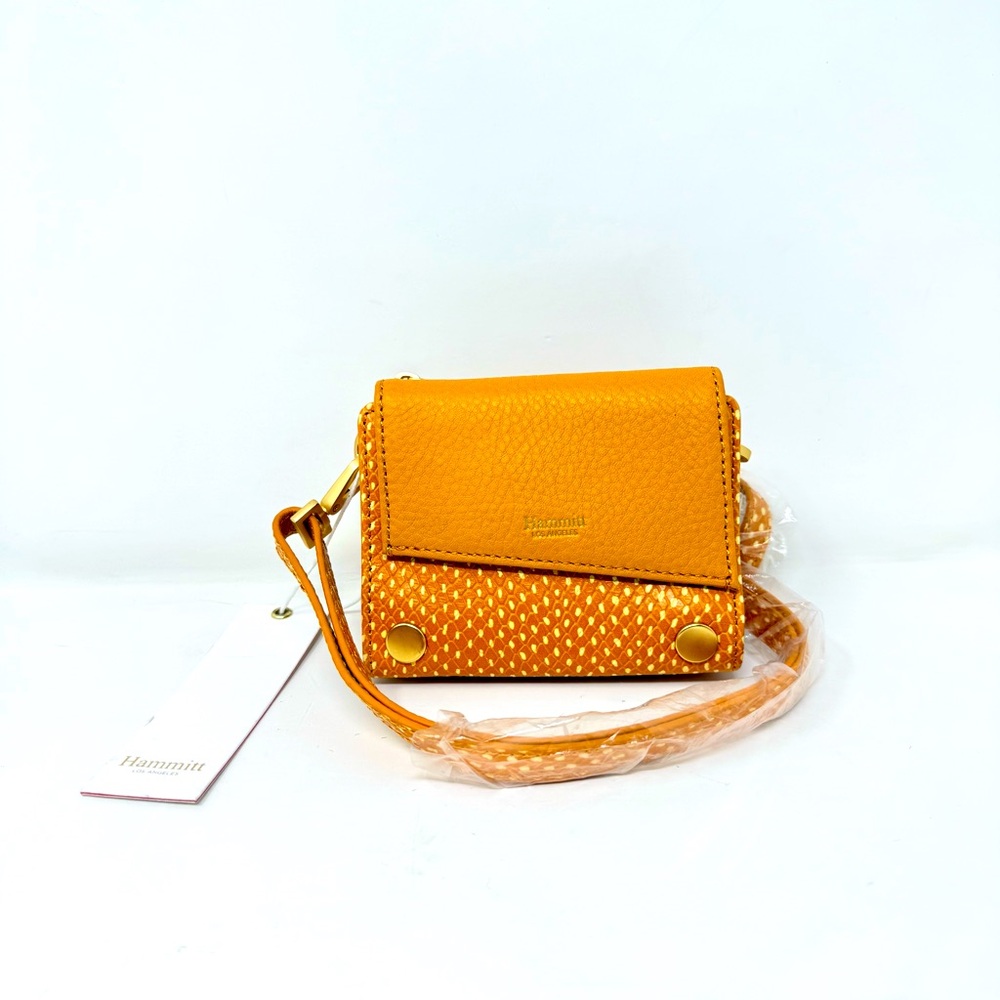 Hammitt Orange and Gold Wallet with Modern Design